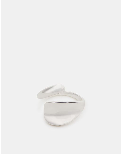 Accessorize White Sterling-Plated Crossover Band Ring