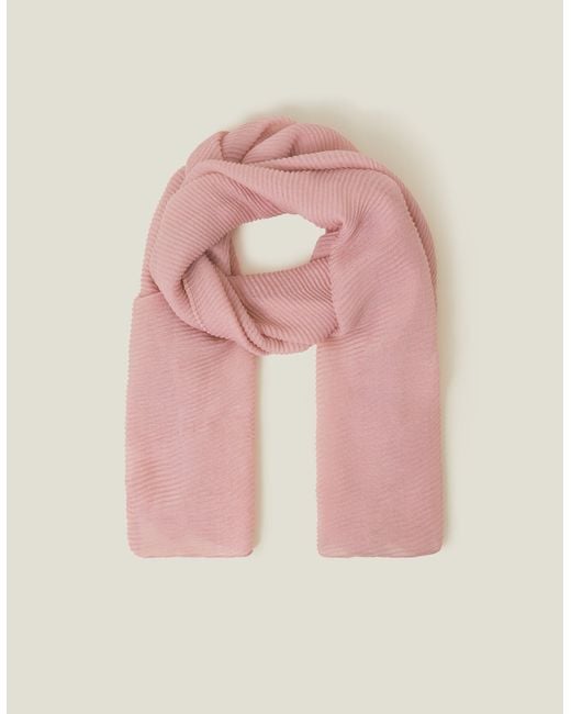 Accessorize Pink Lightweight Pleated Scarf