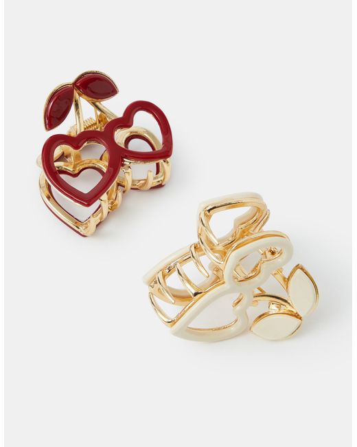 Accessorize Black 2-Pack Mini Cherry Heart Claw Clips