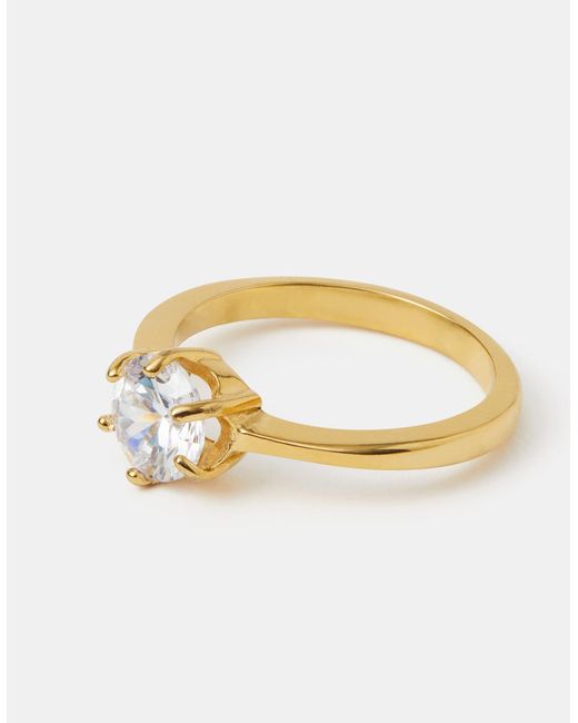 Accessorize Metallic Stainless Steel Solitaire Ring