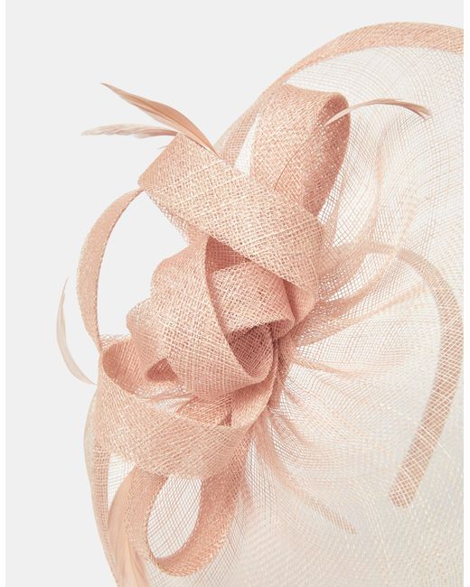 Accessorize Pink Bow Feather Disc Fascinator