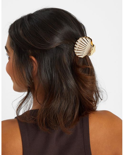 Accessorize Metallic Metal Resin Shell Claw Clip
