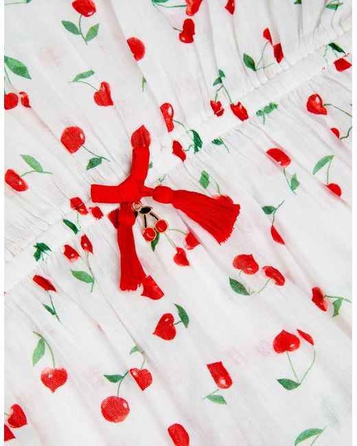 Accessorize Red Cherry Print Kaftan