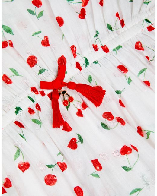 Accessorize Red Cherry Print Kaftan