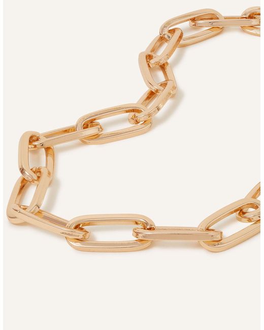 Accessorize Natural Women's Gold Steel Chain Link Necklace