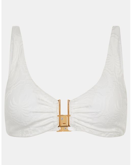 Accessorize White Tropical Jacquard Bikini Top