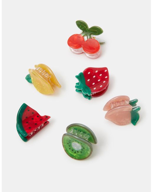 Accessorize Pink 6-Pack Mini Fruit Claw Clips