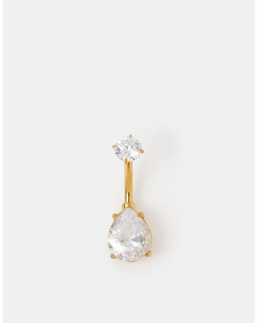Accessorize Green 14Ct-Plated Surgical Steel Belly Bar