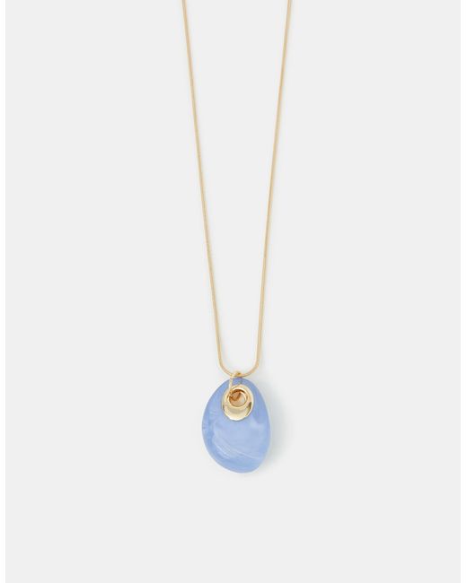 Accessorize White Long Resin Pendant Necklace