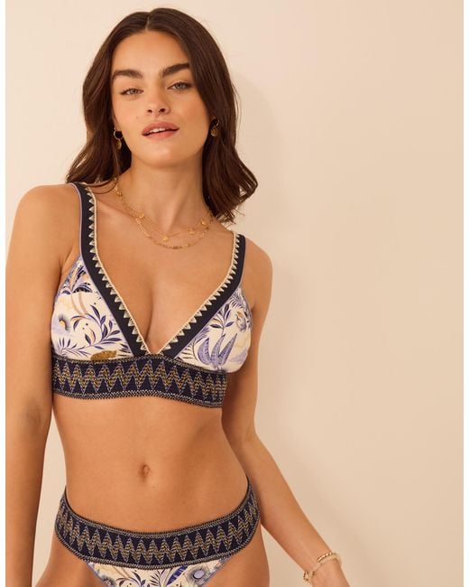 Accessorize Brown Top Regular Celestial Print Band Bikini Multi