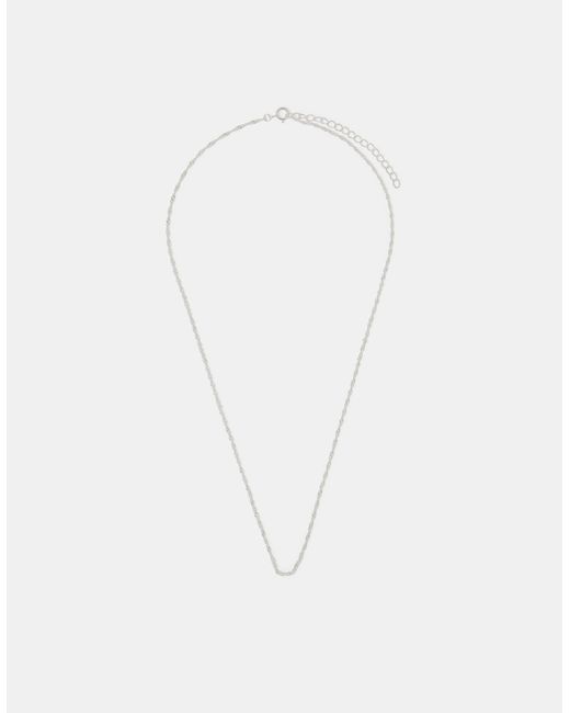 Accessorize White Sterling Twisted Chain Necklace