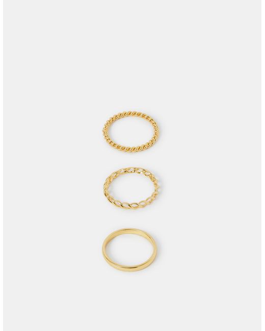 Accessorize Metallic 3-Pack 14Ct-Plated Stacking Rings