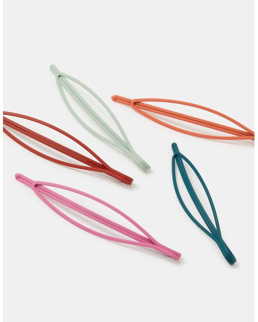 Accessorize White 5-Pack Oval Slide Hair Clips