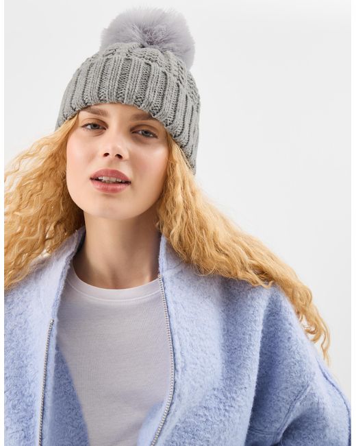 Accessorize Green Pom-Pom Beanie Hat