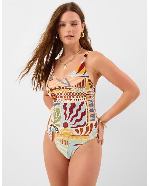 Accessorize Multicolor Abstract Print Swimsuit