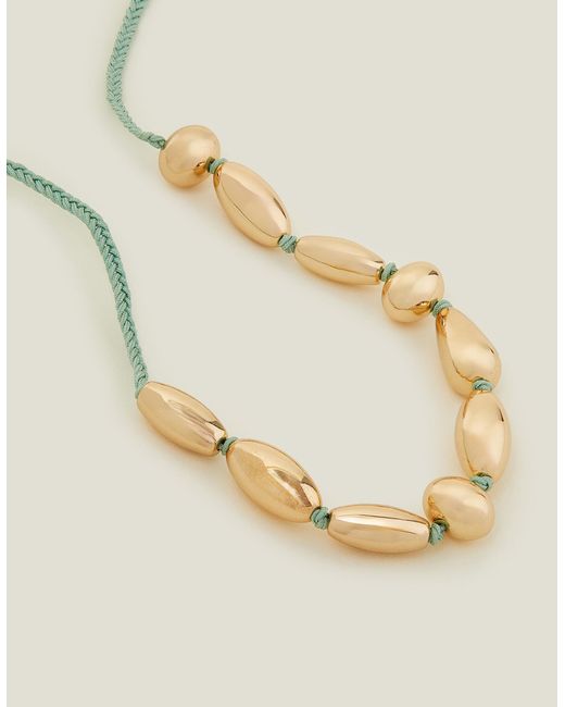 Accessorize Metallic Women's Green Mixed Shape Thread Necklace