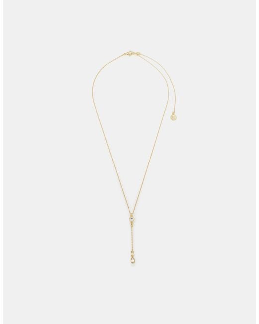 Accessorize White 14Ct-Plated Cubic Zirconia Lariat Necklace