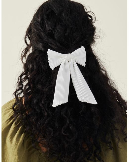 Accessorize Natural Pleated Bow Hair Clip