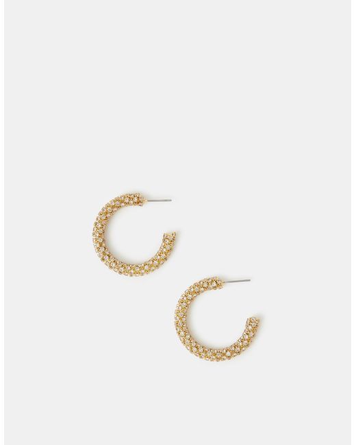 Accessorize White Chunky Diamanté Hoop Earrings