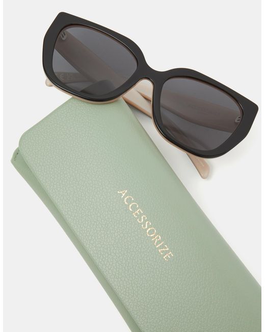 Accessorize Multicolor Acetate Oversized Mono Square Sunglasses