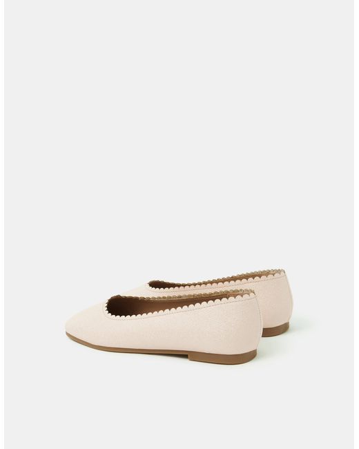 Accessorize Natural Scallop Ballet Flats