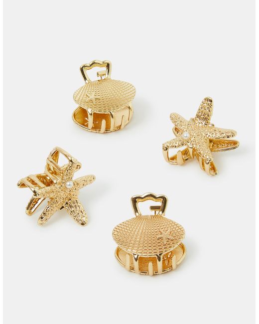 Accessorize White 4-Pack Mini Shell Claw Clips