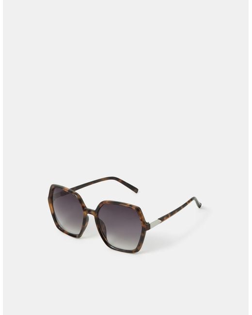 Accessorize Brown Oversized Tort Square Sunglasses