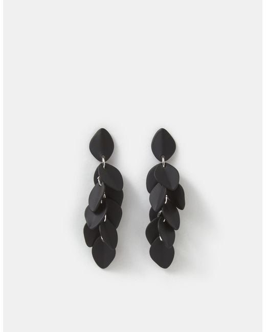 Accessorize Red Willow Leaf Drop Earrings