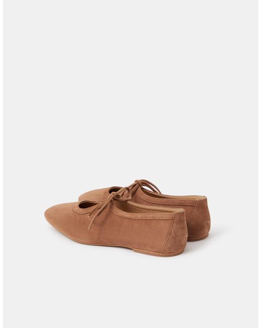 Accessorize White Tie Suede Ballet Flats