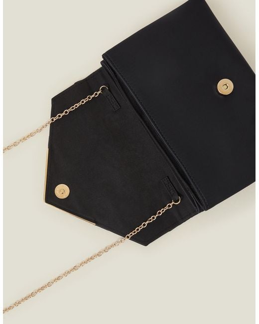 Accessorize Blue Woven Satin Envelope Clutch Bag