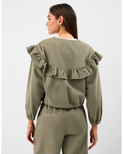 Accessorize Green Ruffle Denim Jacket