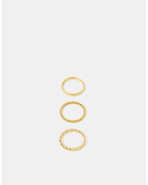 Accessorize Metallic 3-Pack 14Ct-Plated Stacking Rings