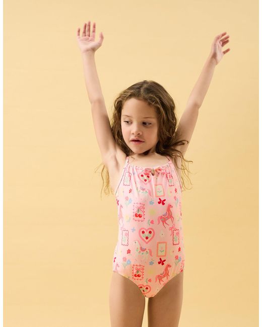 Accessorize Natural Cowboy Print Swimsuit