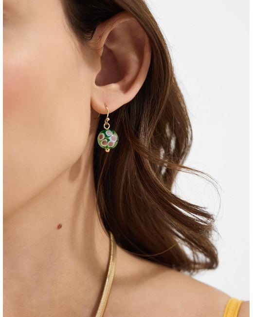 Accessorize Green Glass Bead Drop Earring