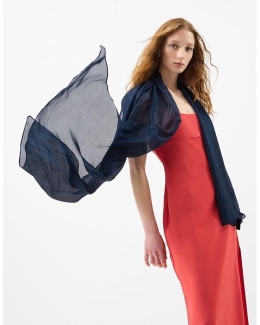 Accessorize Blue Lightweight Shimmer Scarf