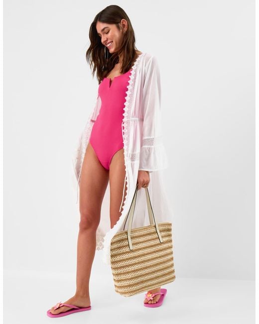 Accessorize Pink Rib Shaping Swimsuit