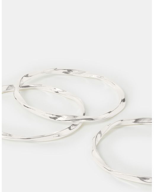 Accessorize Natural 3-Pack Slim Twist Bangles