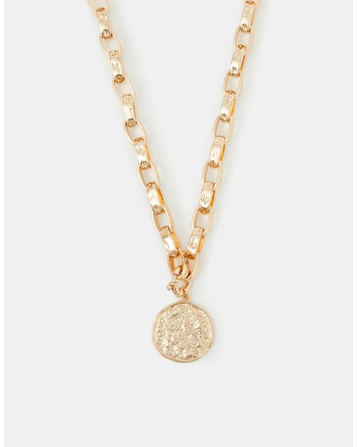 Accessorize White Molten Coin Pendant Necklace