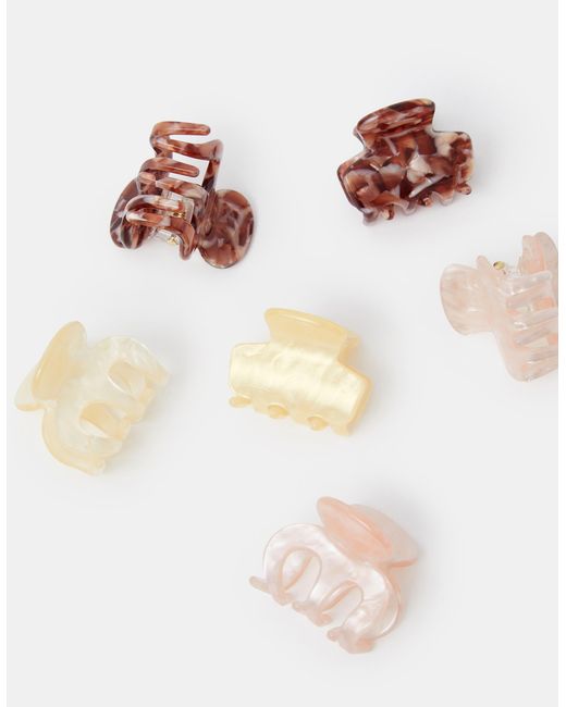 Accessorize White 6-Pack Mini Marbled Claw Clips