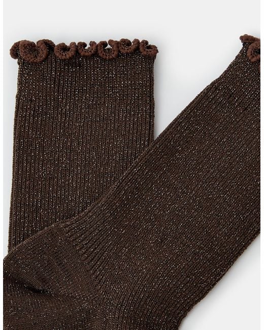 Accessorize White Frill Glitter Socks