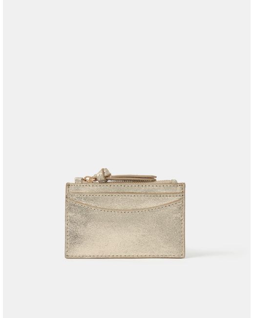 Accessorize Natural Suede Card Holder