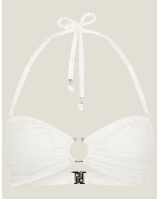 Accessorize White Women's Texture Bandeau Bikini Top Ivory