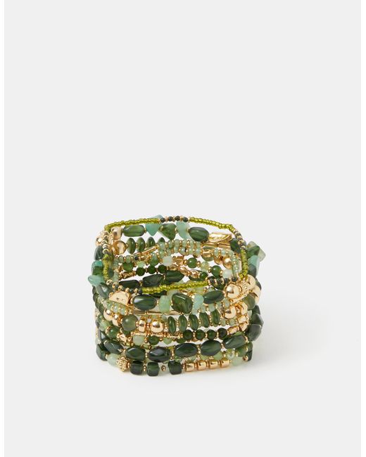 Accessorize Green 11-Pack Bead Stretch Bracelets