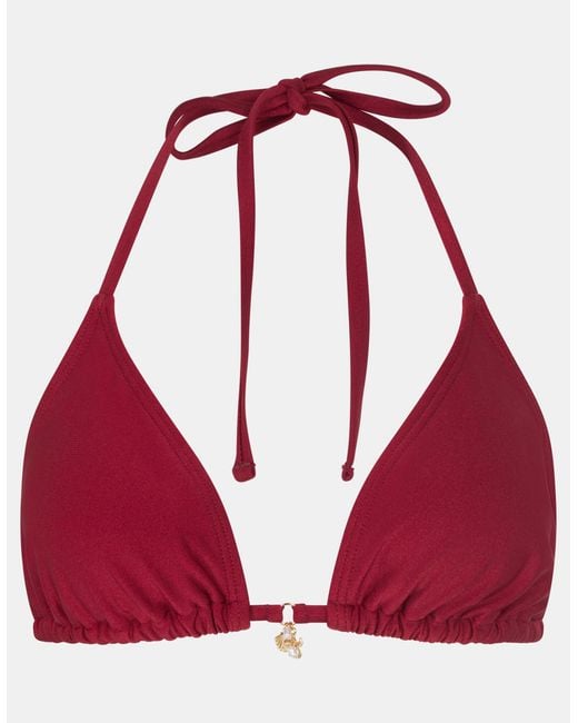 Accessorize Red Starfish Charm Triangle Bikini Top