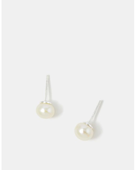 Accessorize Natural Sterling Freshwater Pearl Studs