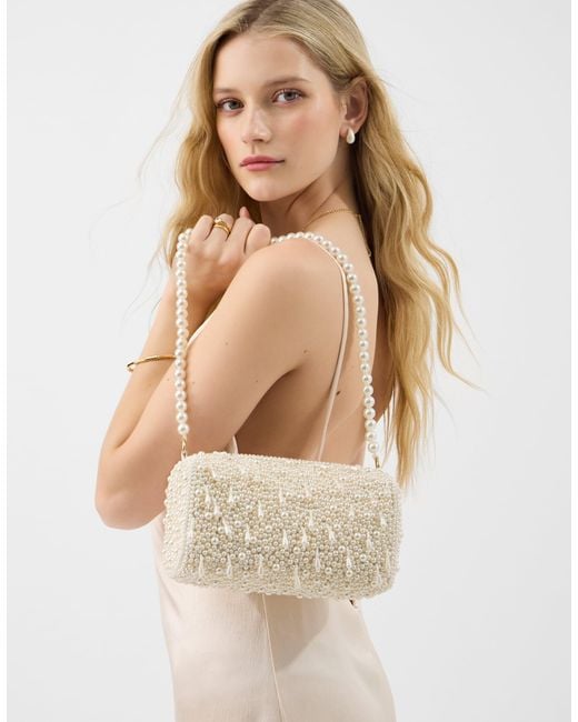 Accessorize Natural Drop Bead Shoulder Bag