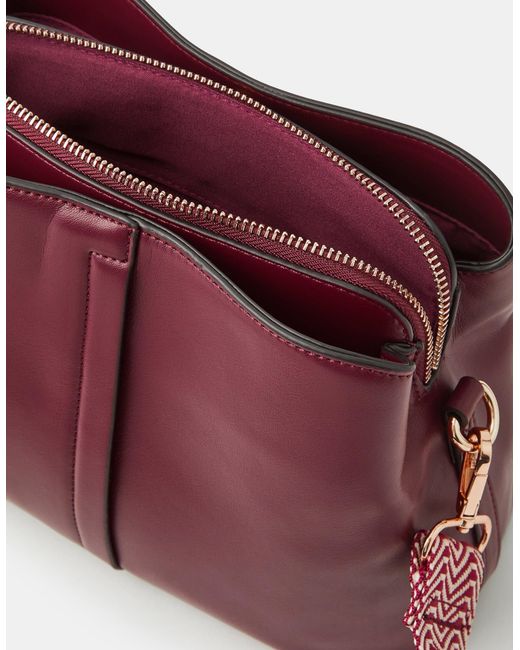 Accessorize Red Webbing Strap Crossbody Bag