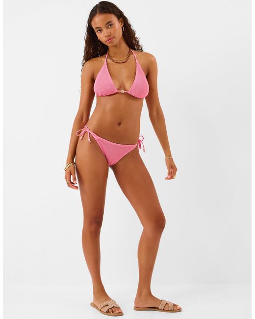 Accessorize Orange Crinkle Tie Side Bikini Bottoms
