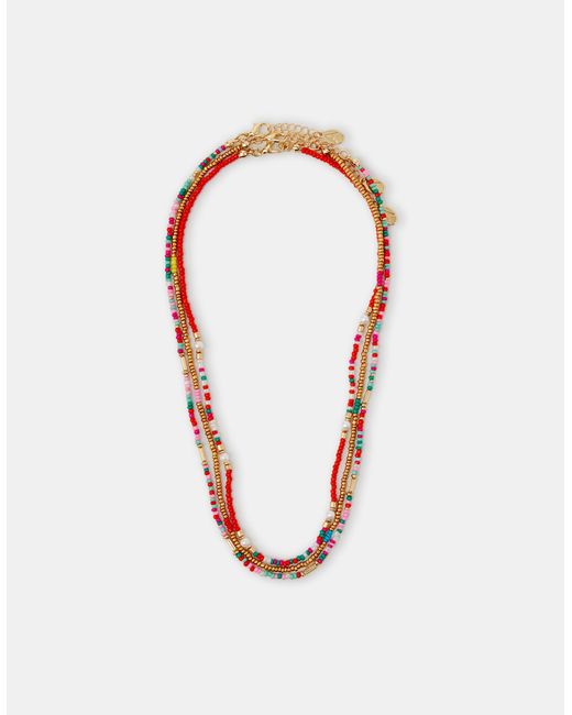 Accessorize Natural 3-Pack Skinny Beaded Necklaces