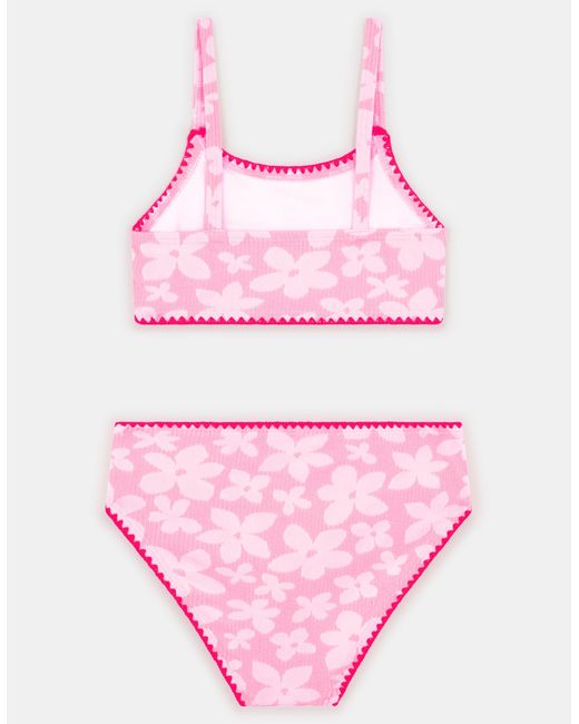 Accessorize Pink Floral Textured Bikini Set